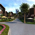Modern Residential Landscape Design With Palm Trees Lush Greenery and Curved Driveway