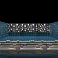 Popular Photo Check in Spot With Blue Grid Background Steps And Letter Decorations