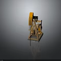 Industrial Oil Pump With Orange Rotary Arm And Steel Support Frame Structure