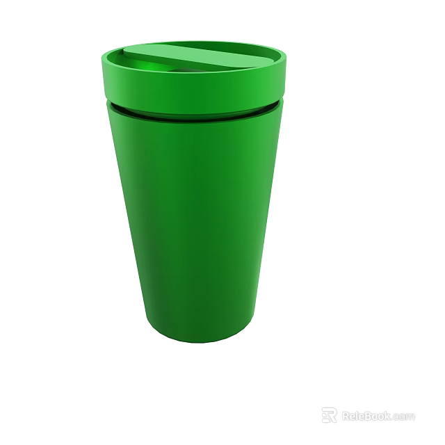 Green Insulated Travel Cup With Secure Lid For Hot Cold Beverages 3d model 