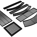 Black Metal Grid Grilles in Various Shapes Rectangular Curved and Square Design 3d model