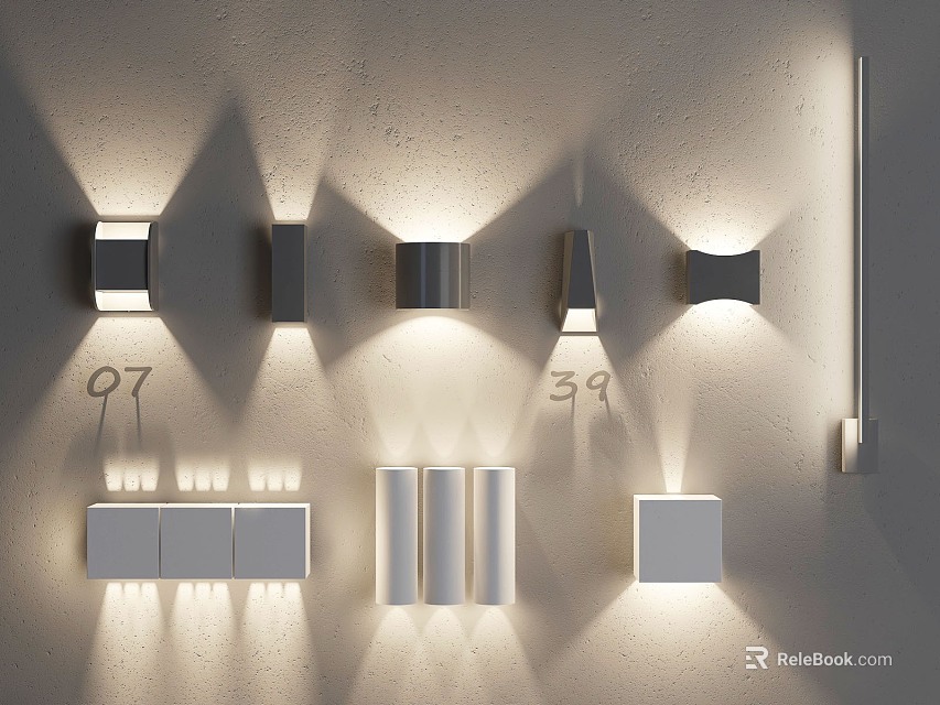 Modern Wall Lamps With Different Stylish Designs For Interior Home Lighting 3d model 