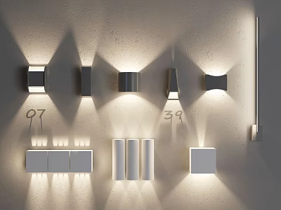 Modern Wall Lamps With Different Stylish Designs For Interior Home Lighting 3d model