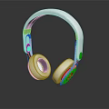 White Over Ear Headphones With Red Accents On Black Background