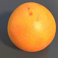 Fresh Ripe Grapefruit With Bright Orange Smooth Textured Skin On Gray Background