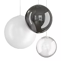 Modern Spherical Pendant Lights With Black White And Transparent Glass Design Features