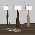 French floor lamp metal floor lamp log floor lamp floor lamp combination 3d model