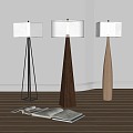 French floor lamp metal floor lamp log floor lamp floor lamp combination 3d model