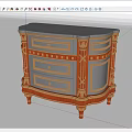 Ornate Entryway Cabinet Sideboard With Three Drawers Gold Carvings And White Red Finish