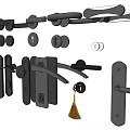Various Black Door Handle Designs With Lever Knob And Tassel Decorations