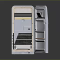 Vintage Style Retro Refrigerator With Open Door And Interior Shelves Design