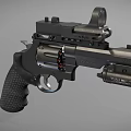 Black TITUS HU Tactical Revolver With Textured Grip Flashlight And Scope Mount
