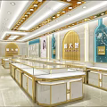 Elegant Luxury Jewelry Store Interior With Glass Display Cases And Gold Accent Lighting
