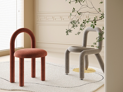 Single Chair Dining Chair Shaped Carpet model