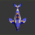 3D Rendered Mechanical Dolphin Robot Character With Blue White Body And Orange Green Accents