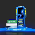 Modern Photo Check-in Spot with Blue Installation Yellow Box Tire and MICH Brand Platform