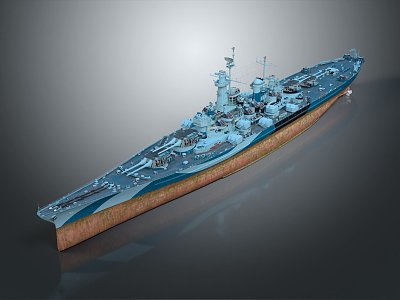 Modern warship USS Louisiana battleship ship 3d model