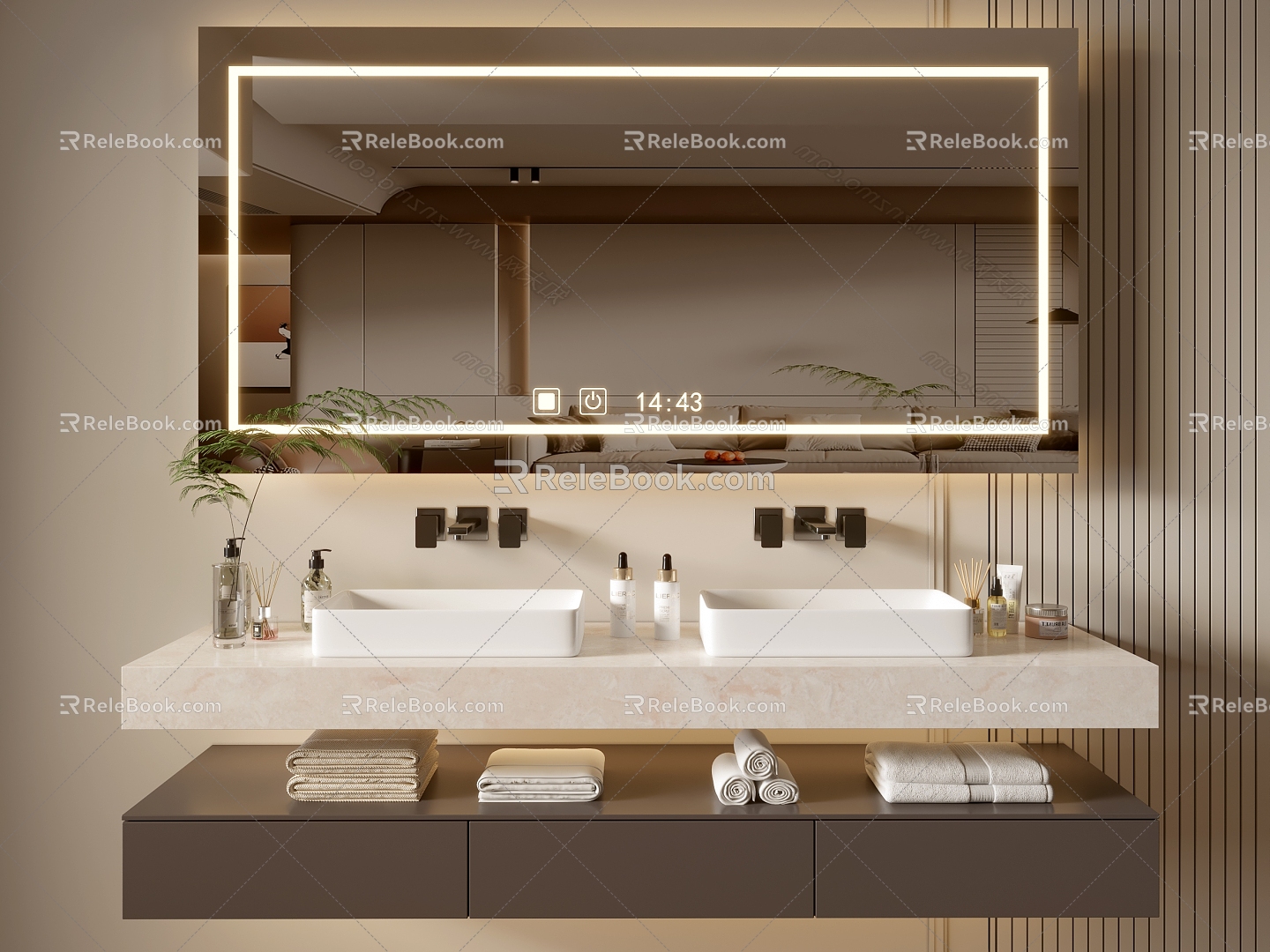 Modern Bathroom Cabinet Bathroom Counter Basin Bathroom Decoration Mirror Cabinet Sink 3d model