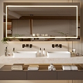 Modern Bathroom Cabinet Bathroom Counter Basin Bathroom Decoration Mirror Cabinet Sink 3d model