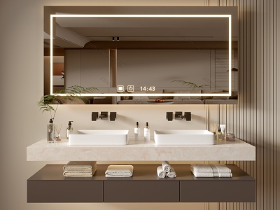 Modern Bathroom Cabinet Bathroom Counter Basin Bathroom Decoration Mirror Cabinet Sink 3d model