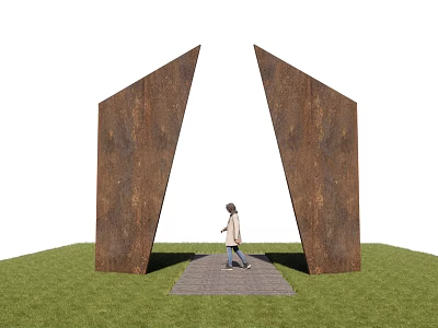 Modern landscape door 3d model
