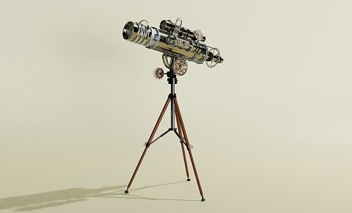 astronomical telescope steampunk wind 3d model