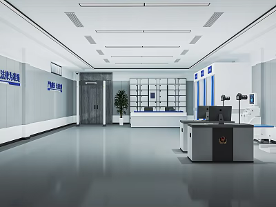 Modern Monitoring Room Interior Design With Multiple Monitor Screens Control Desk And Equipment 3d model