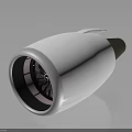 Modern White Aerospace Engine With Turbine Blades For Space Propulsion
