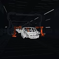 Modern workshop assembly line 3d model