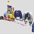 School Themed Decorative Ornament Set with Bus Pencils Apples Hat and Uniform