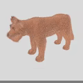 Orange Fluffy Lion Plush Toy Standing with Soft Fur and Adorable Design