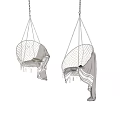 Stylish Woven Hanging Chair With Tassels And Light Blanket Decoration