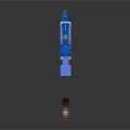 Wooden Ship Aner Sea Lines With Blue Red Hull And Upper Deck Structure