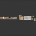 Industrial Warehouse Interior Design With Metal Shelves Wooden Crates Bench And Cabinet