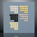 Colored Square Samples In Various Tones Arranged With White Gold Black And Silver