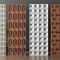 Stylish Room Dividers With Geometric Cutout Patterns In White And Brown For Home Interior