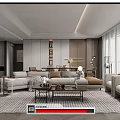 Modern Guest Restaurant Sofa Coffee Table Combination Dining Table and Chair Combination 3d model