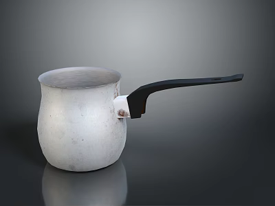 Traditional Hotpot Restaurant Featuring Silver Pot With Black Handle Classic Design 3d model