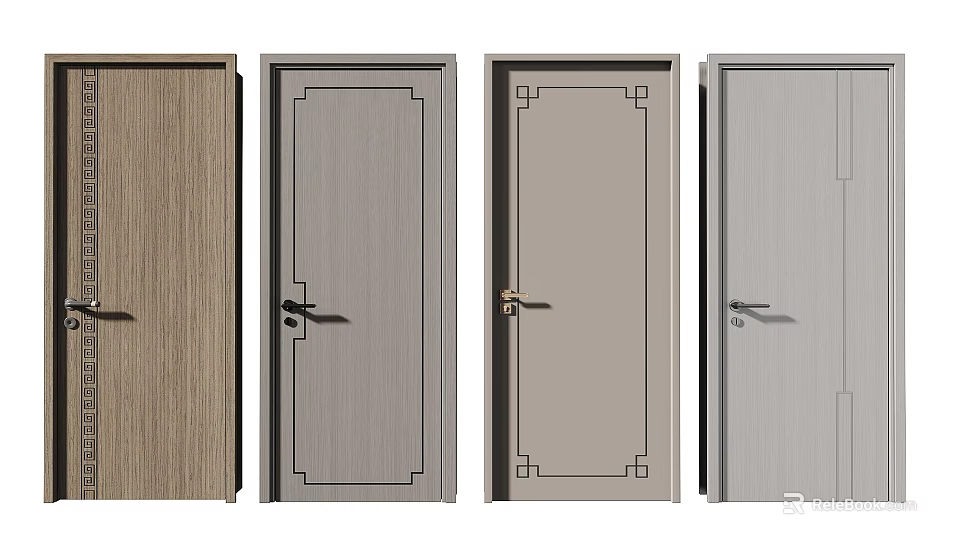 Modern And Classic Hinged Doors With Multiple Design Options And Finishes 3d model