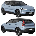 Volvo Light Blue SUV Front And Rear Views 3d model