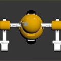 Yellow Robot Game Movie Character Riding Unicycle With White Body And Black Wheel