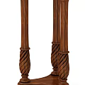 Stylish Wooden Side Tables with Carved Details Arched Frame and Black Top