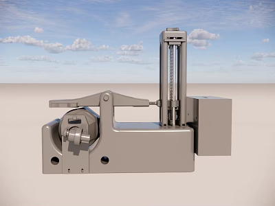 Heavy Duty Industrial Testing Equipment With Vertical Hydraulic Column And Control Panel 3d model