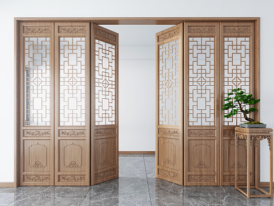 New Chinese Style Screen Partition 3d model