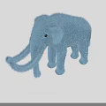 Blue Fluffy Elephant Stuffed Doll with Soft Plush Fur and Cute Appearance
