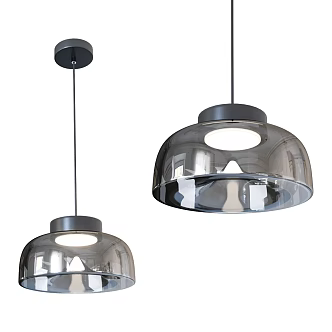 Pendant modern glass lampshade chandelier 3d model