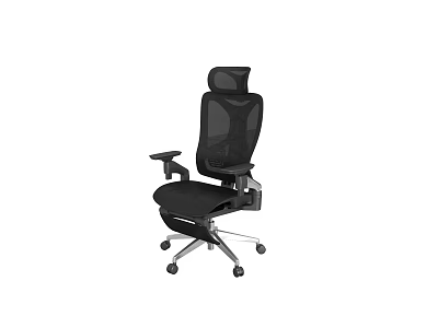 Ergonomic Black Mesh Back Office Chair With Adjustable Armrests And Wheels 3d model