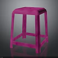 Modern Pink Stool With Sleek Frame And Sturdy Minimalist Design