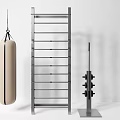 Home Gym Sports Equipment Including Punching Bag Metal Ladder Rack And Barbell With Weights