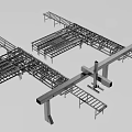 Industrial Equipment Heavy Duty Metal Frame With Cross Beams And Supports